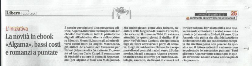 Algama sulle pagine di cultura di Libero!